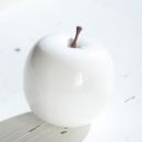 Weißer Glanz Apfel Kunstobst. 7,5cm. 1 Stück