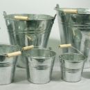Dekorative Zinkeimer, Henkel. H 10 cm. 3 Stück